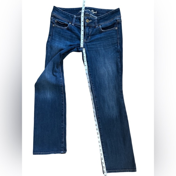American Eagle Slim Boot Stretch Y2K Low-Rise Jeans Women’s Size 6 Blue Denim - Picture 3 of 9